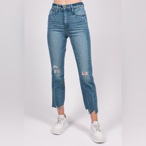 NWT Frame Denim Le Sylvie Jagged Edge Masonic LSYJEL14 Ultra High Rise Straight